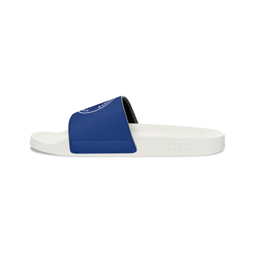 Royal blue sales slide sandals